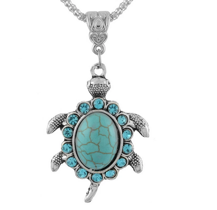 Женское ожерелье с подвеской в виде синей черепахи | Украшения и аксессуары