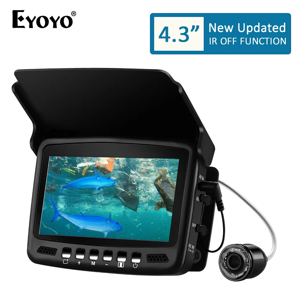 Barato Eyoyo-Cámara De Pesca En Hielo Subacuática EF43A, 20M, 1000TVL, Monitor LCD De 4,3