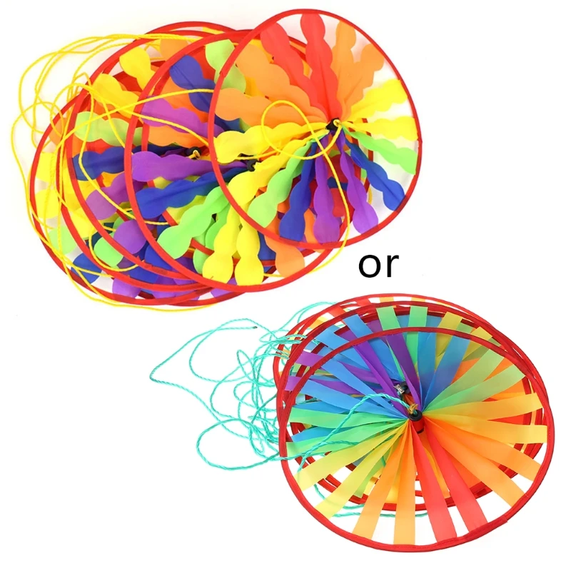 

85DE Colorful Turntable Windmill Outdoor Garden Kindergarten Layout Decoration Children Toys String Rope Pinwheel