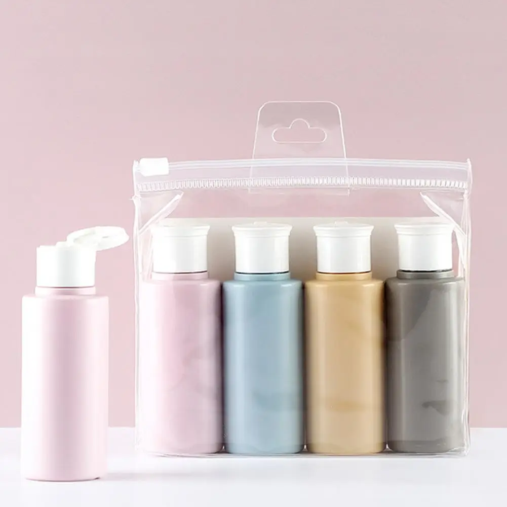 4 бутылки переносные дорожные набор герметичных сжимаемых туалетных