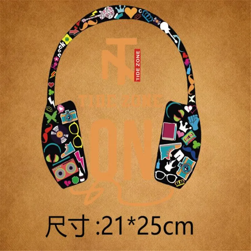 Новые ручные отделяемые наушники Термотрансферная патч теплопередача