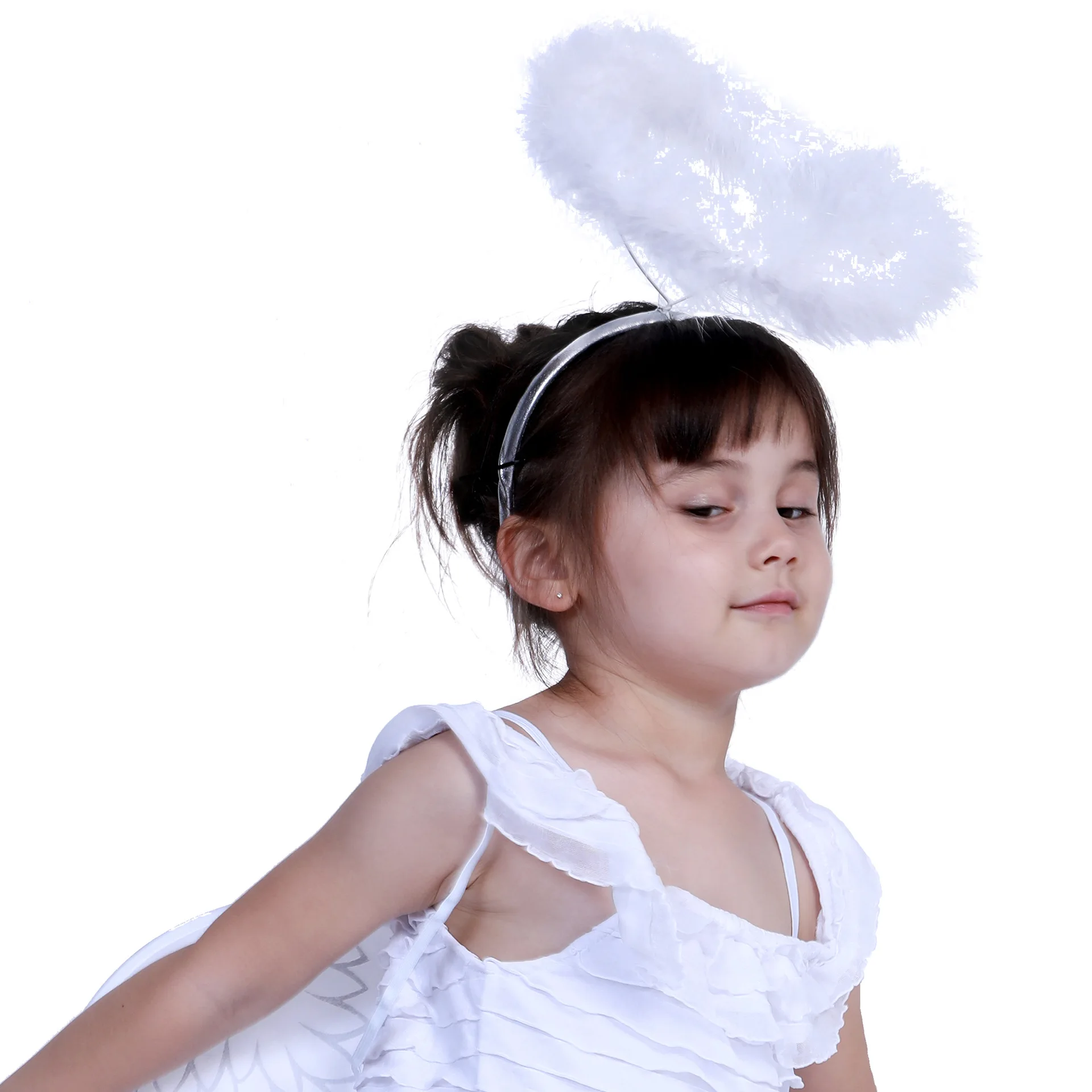 Костюм белого ангела для девочек на Хэллоуин детей Карнавальный костюм
