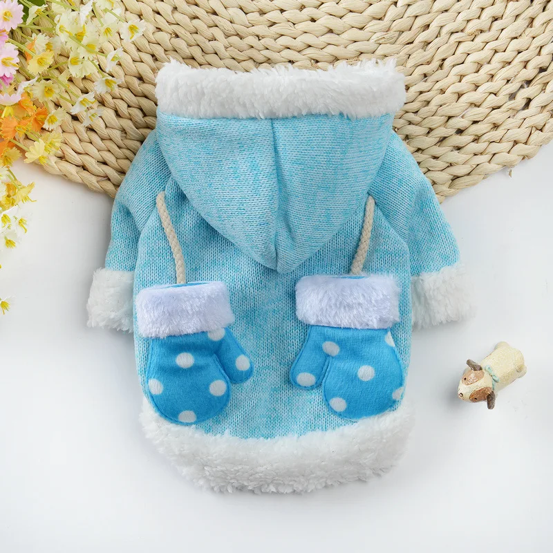 XL одежда с капюшоном для собак плюс бархатная теплая куртка милые носки дизайн