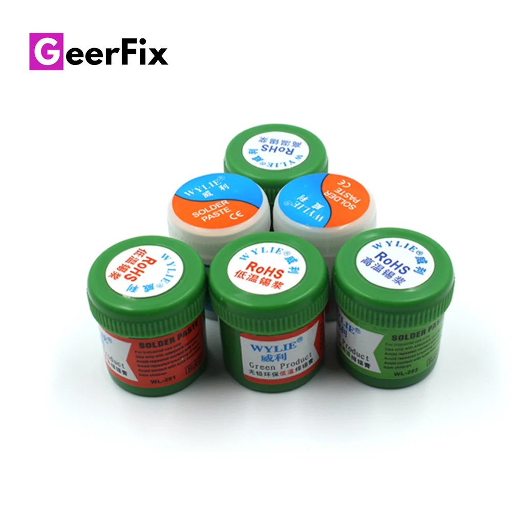 

WYLIE Solder Paste Flux Low Medium High Temp 183C Welding Fluxes BGA Soldering Flux 50g Original No Clean Liquid Tin Repair