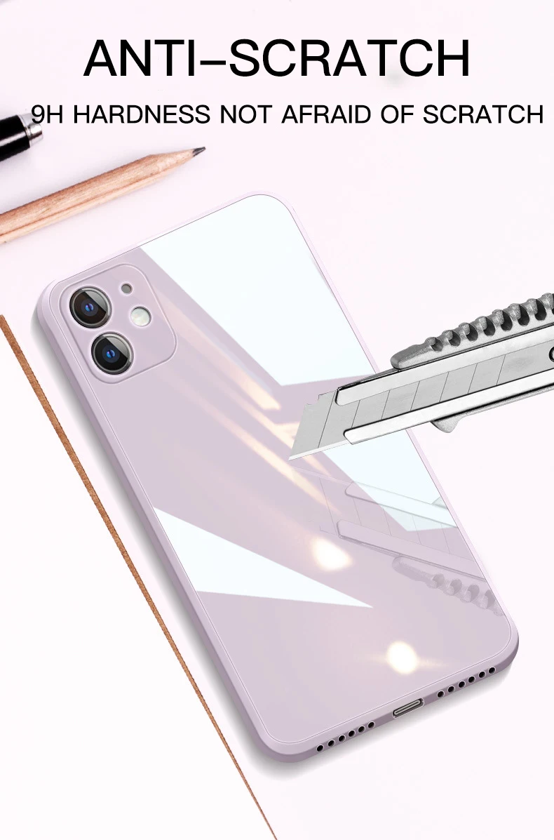 Чехол из жидкого стекла для iPhone 12 11 Pro XS Max X XR 6 7 8 Plus SE2 2020 стойкий к царапинам