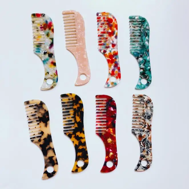 

1 шт., ацетатные антистатические удобные разноцветные расчески для волос, массажные парикмахерские щетки для волос для женщин, девочек, доро...