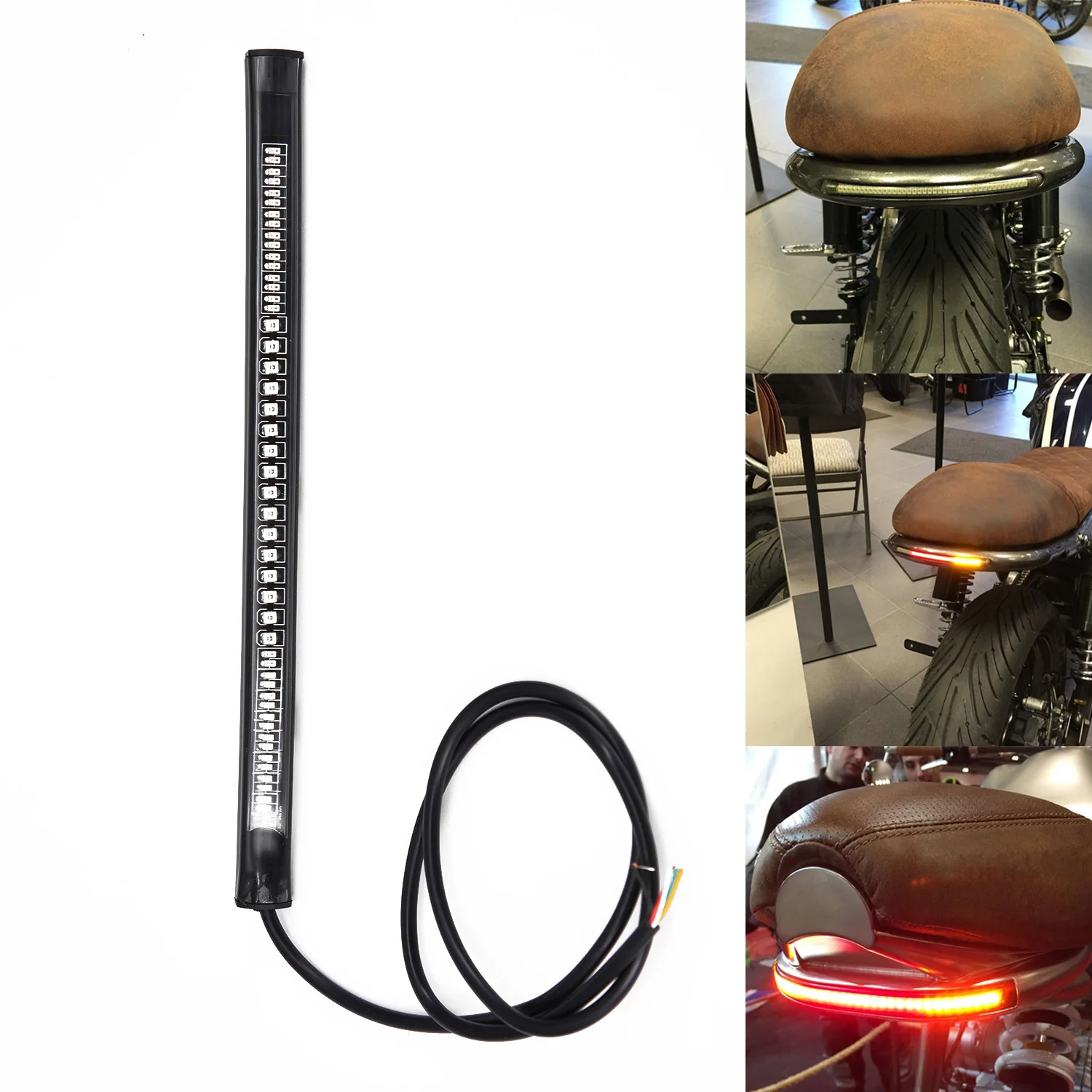 

Red And Yellow 48SMD Light Bar Red Light + Amber Light Motorcycle LED Tail Light Turn Signal Bar Brake Turn Signal License Plate