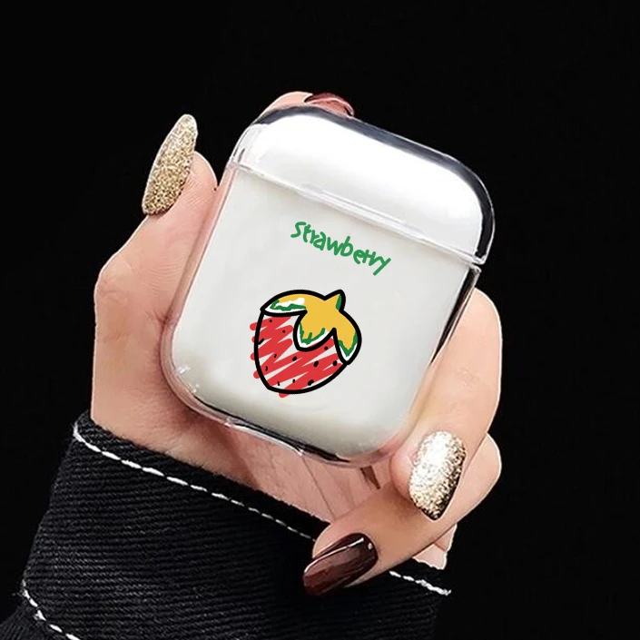 25 Мультяшный чехол для Airpods, милый, с милым сердечком, прозрачный, Жесткий Чехол для ПК, чехлы для AirPods, защитные беспроводные наушники - Цвет: 25