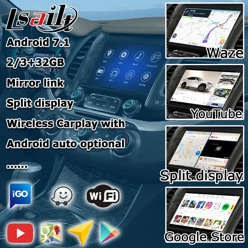 Android gps-навигатор для «Chevrolet Impala» или более поздней версии видео интерфейс mylink CUE система с беспроводной Carplay