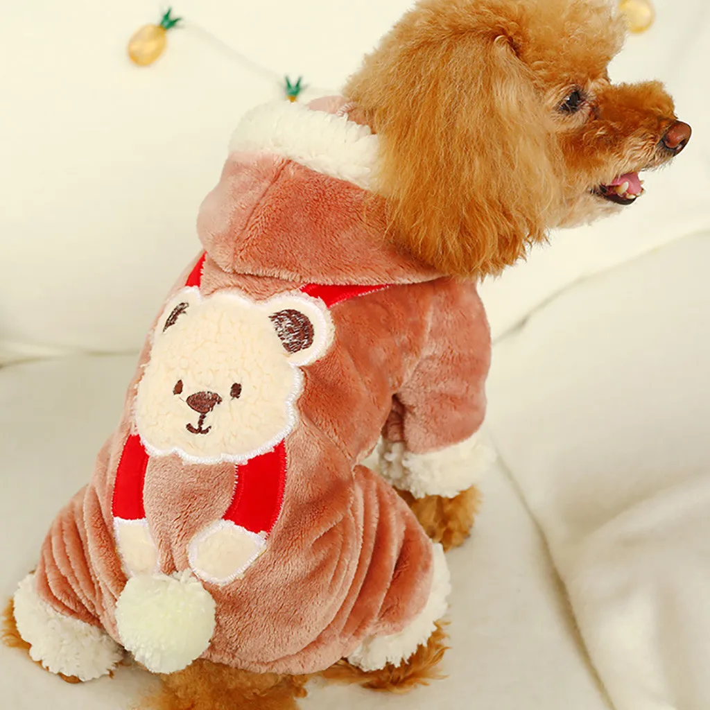 

New Cartoon Pet Four-legged Keep Warm Coat Autumn And Winter Fashion Cat Dog Clothing Crochet winter Cloth coat Jersey