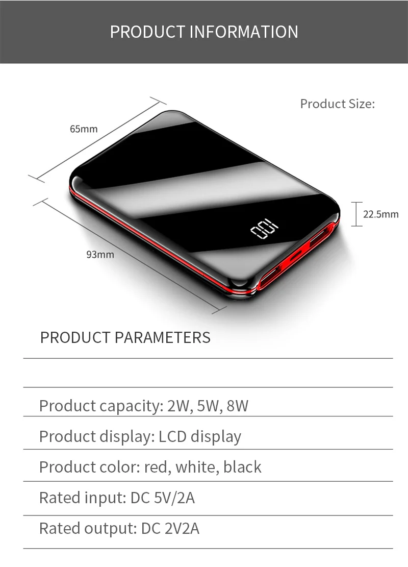 ROCK Min 10000 мАч Внешний аккумулятор для xiaomi iPhone с ЖК-дисплеем, портативное зарядное устройство, внешний аккумулятор, внешний аккумулятор, быстрая зарядка