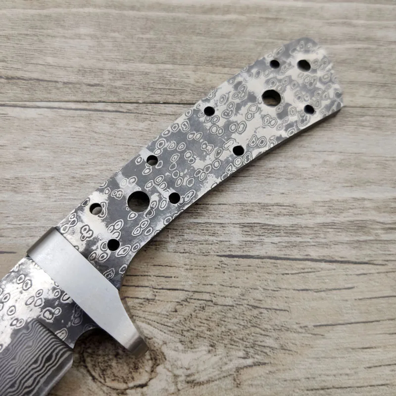X-13DP 60HRC Дамасская сталь сэндвич-Зажим стальной интегральный Киль охотничий нож с латунной защитой DIY нож Лезвие материал