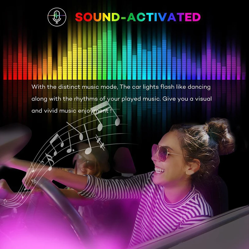

Car LED Strip RGB Ambient Light Styling Decorative Automobile Atmosphere LampInterior Light Wireless music Remote Control