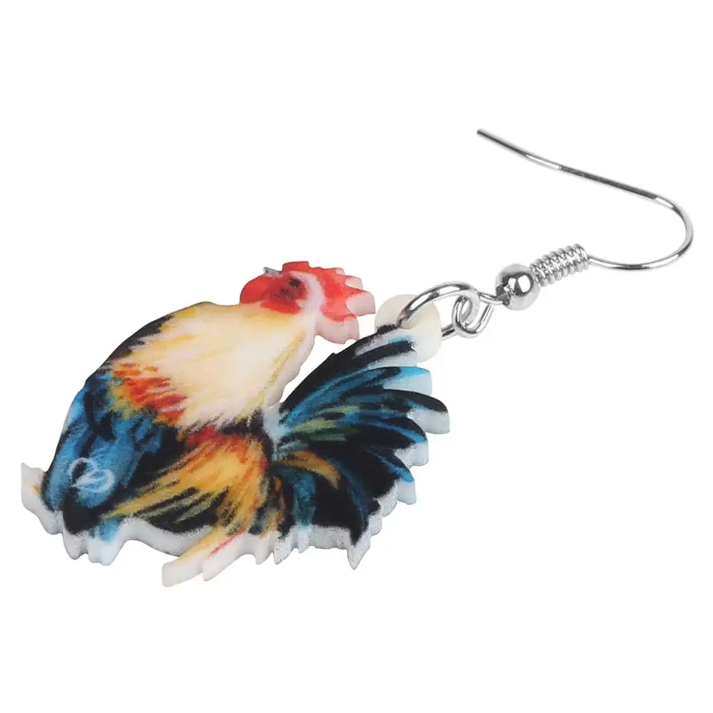 ARWA Acrylic Rooster Cock Chicken Earrings Fowl Farm Animal Drop Dangle Jewelry For Women Girls Teen Kids Charm Gift Accessory | Украшения