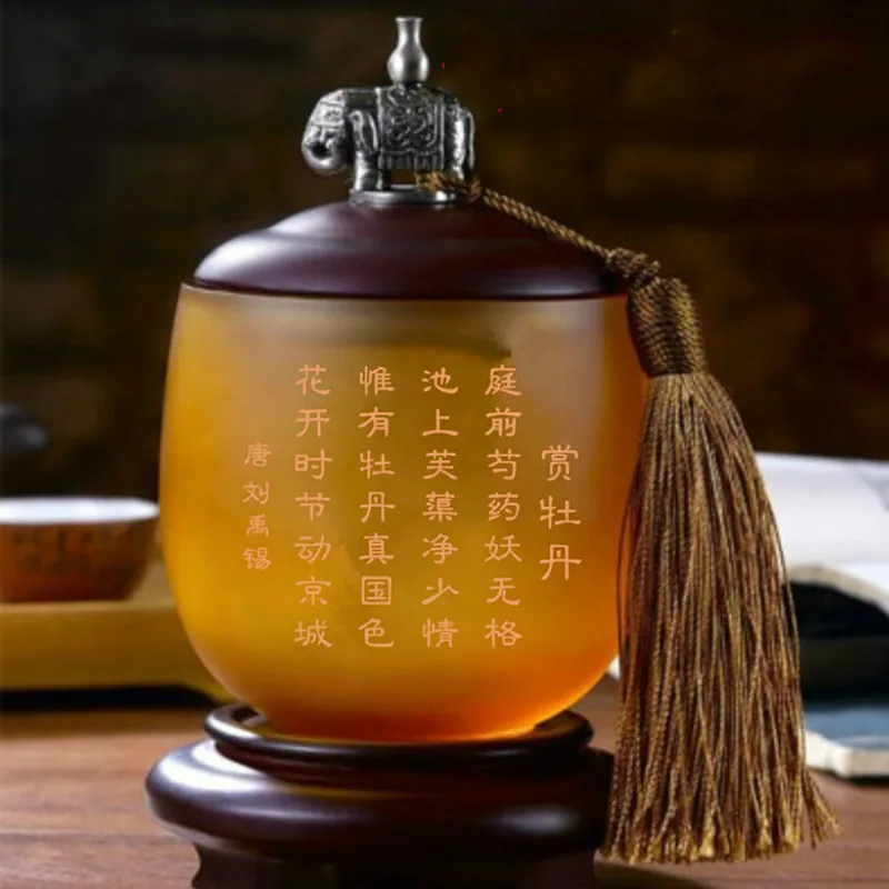 

New Chinese Style Colored glaze Tea Caddy Portable Green Tea Sealed Cans Storage Tanks Travel tea container WJ011013