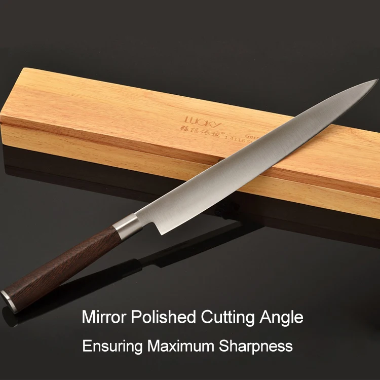 Нож сашими японский левый 9 5 дюйма Германия 1 4116 из нержавеющей стали|sashimi knife|japan