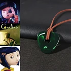 Coraline, ожерелье, цепочка веревка ручной работы, зеленый вид, камень, скелет, брелок, ожерелье, стрекоза, заколка для волос, ювелирное изделие