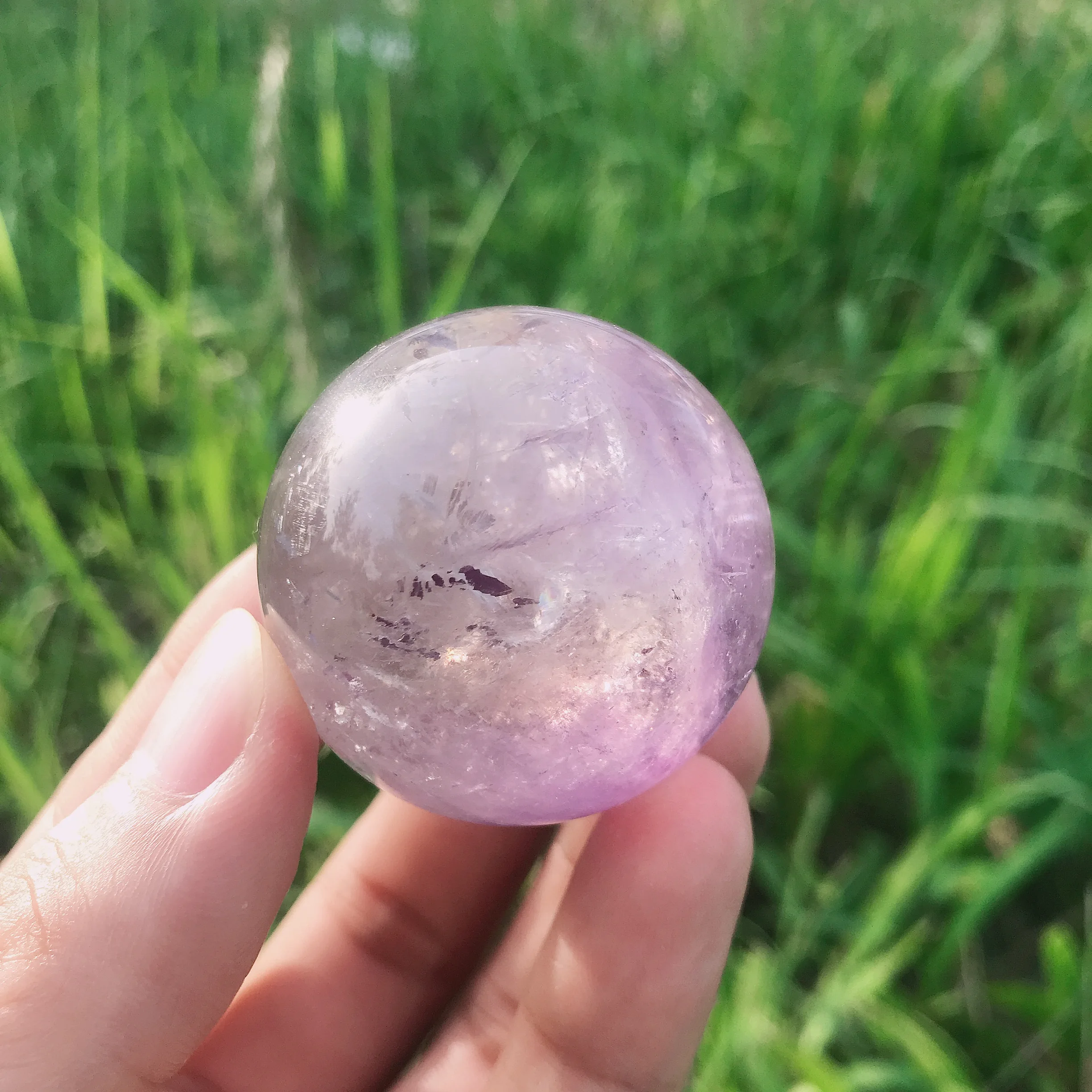 

Natural ametista pedra quartzo cristal bola bonito roxo quartzo cura cristais