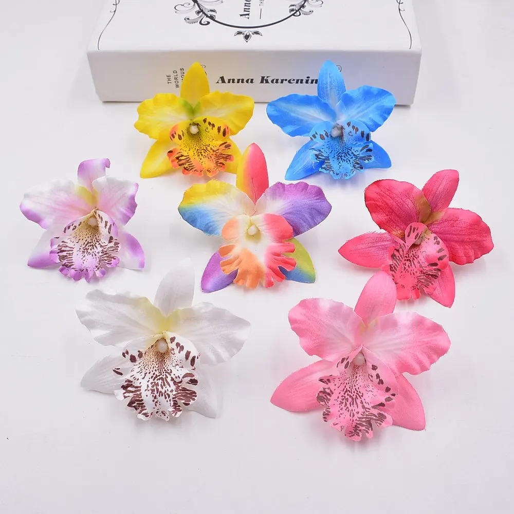 30 шт Искусственные цветы орхидеи головы для свадьбы поделки своими руками мини