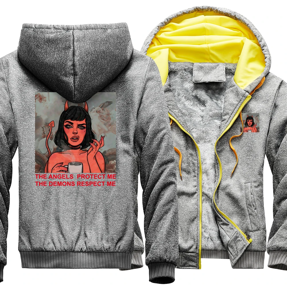 Мужская Флисовая Куртка с капюшоном и принтом карманами|Мужские толстовки