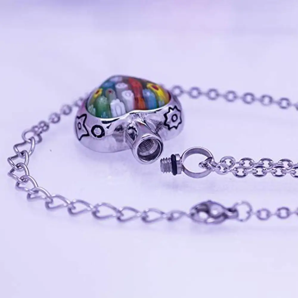 Красочный Кристальный цветок кулон в память любимых из нержавеющей стали Урна с