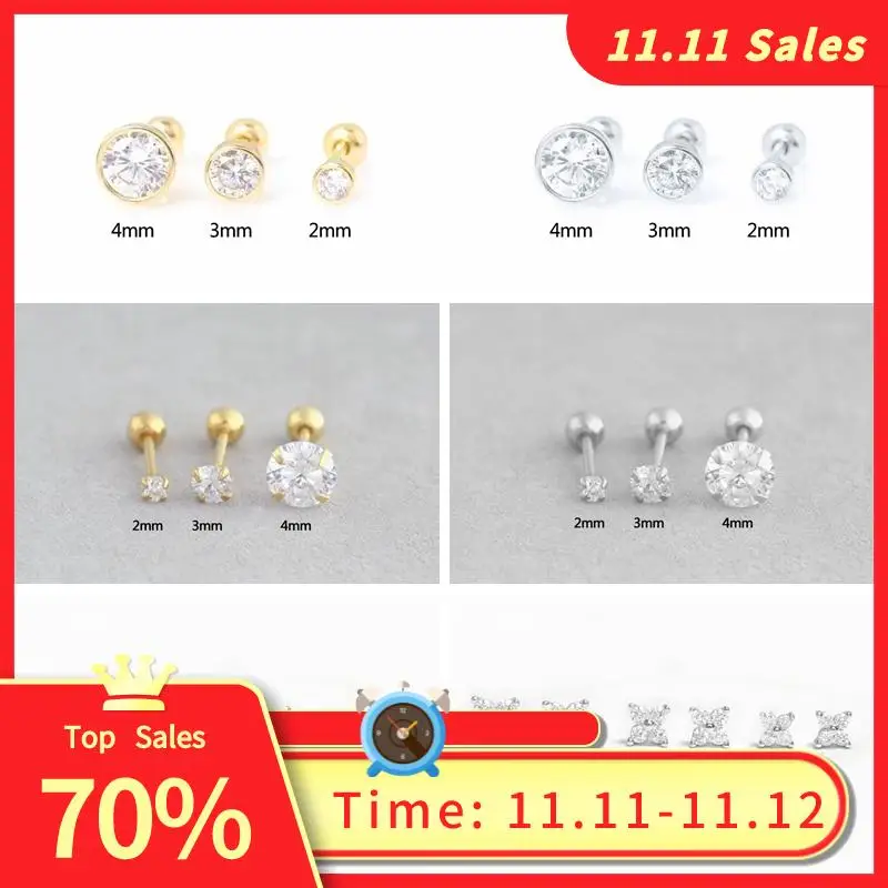 

Женские мини-серьги с бриллиантами BOAKO Ins, серьги-гвоздики из стерлингового серебра 925 пробы, Ювелирное Украшение для пирсинга, #4,1, 1 шт.