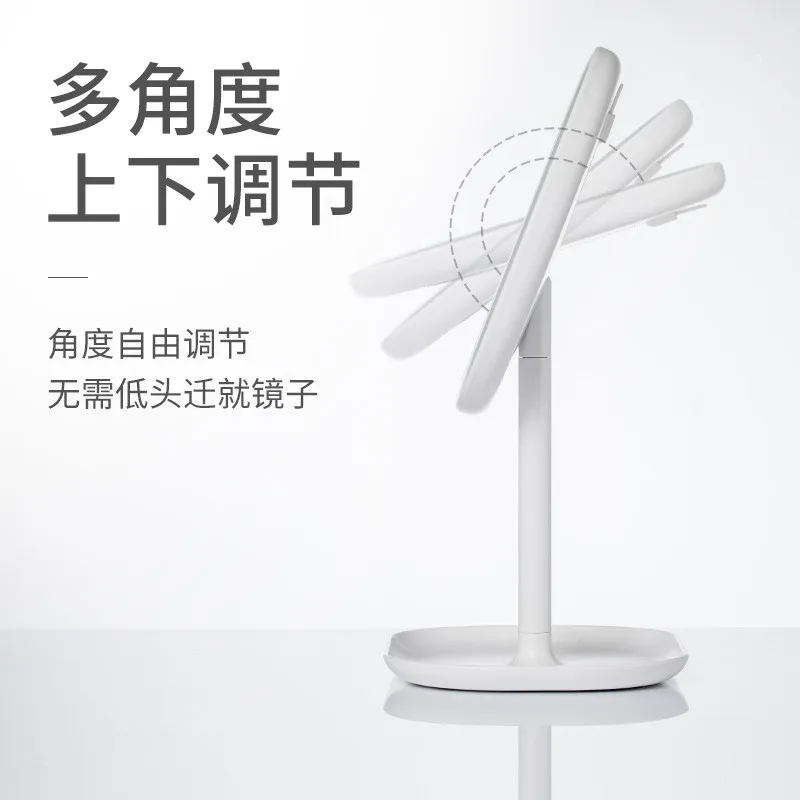 

Led Light Makeup Mirror Storage LED Face Mirror Adjustable Touch Dimmer USB Led Vanity Backlit Mirror Table Cosmetic Mirror