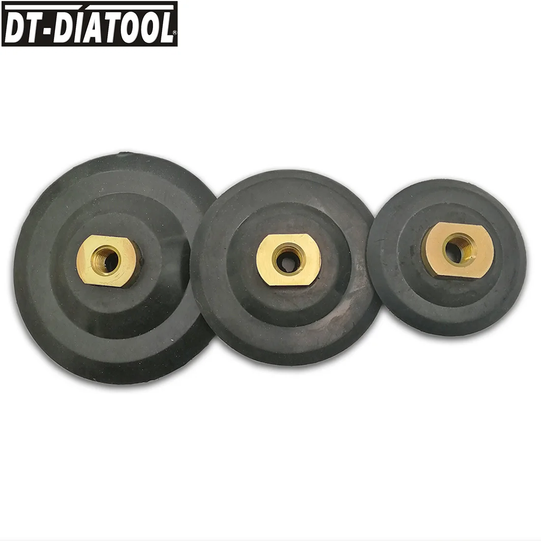 

DT-DIATOOL 1piece M14 or 5/8-11 Dia 80/100/125mm Rubber Based Back Pad 3"/4"/5" Diamond Polishing Backer Pads