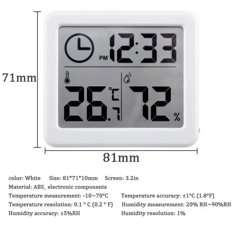 1 шт. Многофункциональный Термометр Гигрометр автоматический электронный