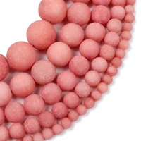 natural stone matte rhodochrosite round spacer loose beads for jewelry making 4681012mm diy bracelets pick size 15strand