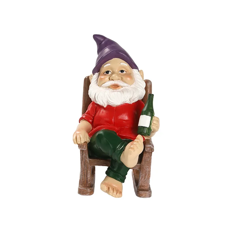 

Garden Ornaments Alice-Footed Dwarf Cartoon Pastoral Grandpa Resin Crafts Yard Decorations Home Children's Room Fairy Ornaments