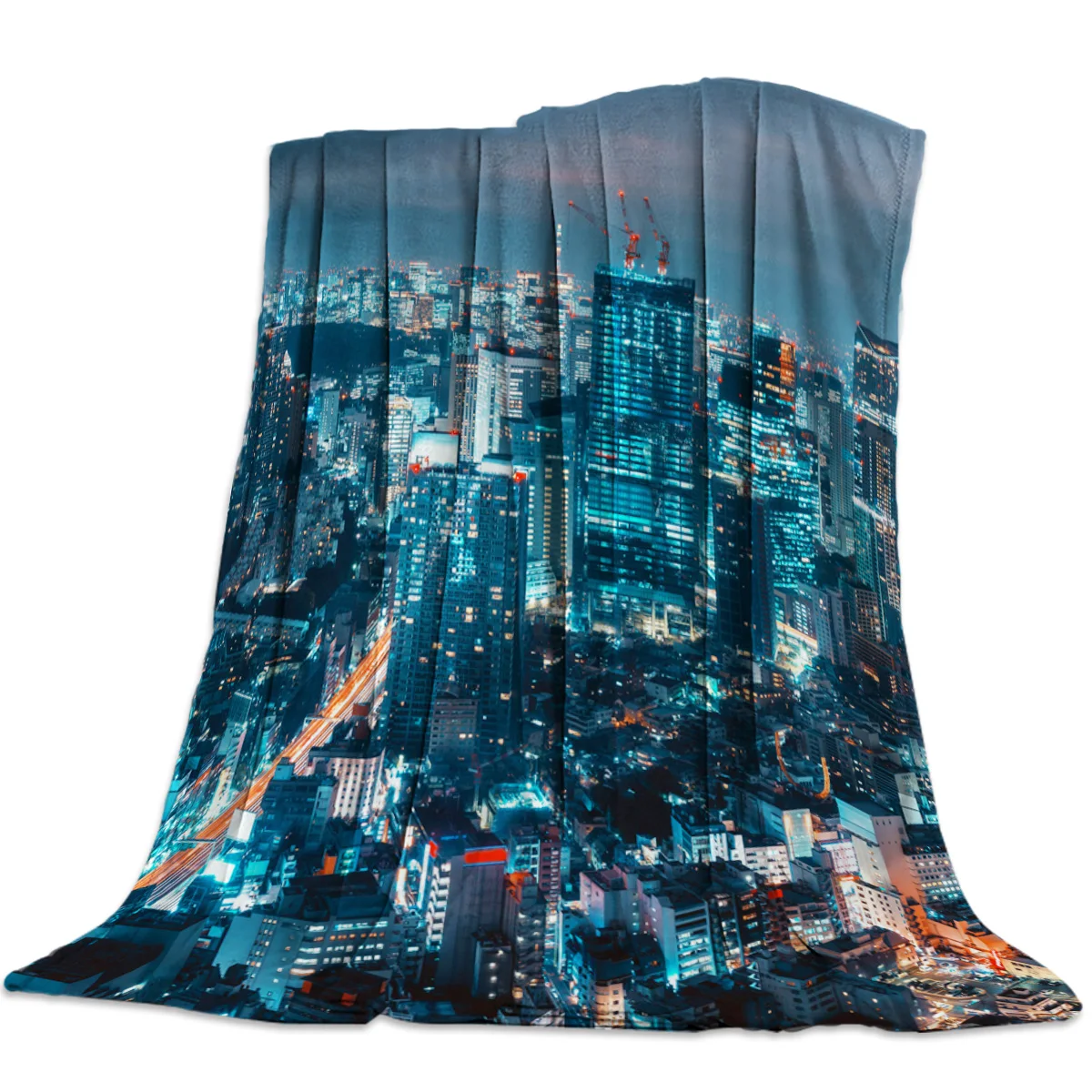 

Ночной город плед одеяло мягкий удобный бархат плюшевое одеяло s Теплый диван простыни