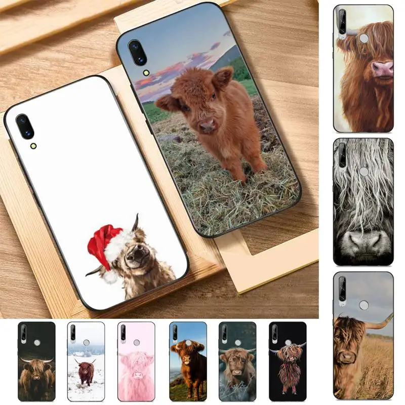 

TOPLBPCS Highland Cows Phone Case for Huawei Y 6 9 7 5 8s prime 2019 2018 enjoy 7 plus