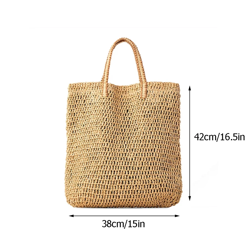 Designer Large Capacity Straw Bags for Women 2021 Wicker Woven Rattan Bag Handbag Tote Shoulder Bags Bali Beach Women Bag Purse