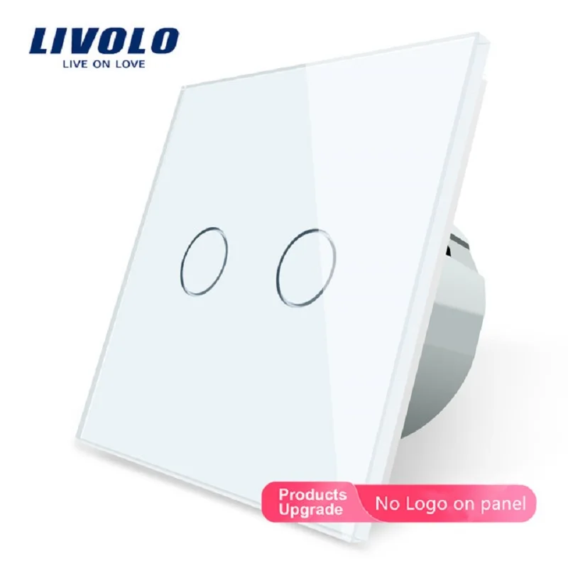 Livolo 2 местный 1 позиционный настенный сенсорный переключатель белый с украшением