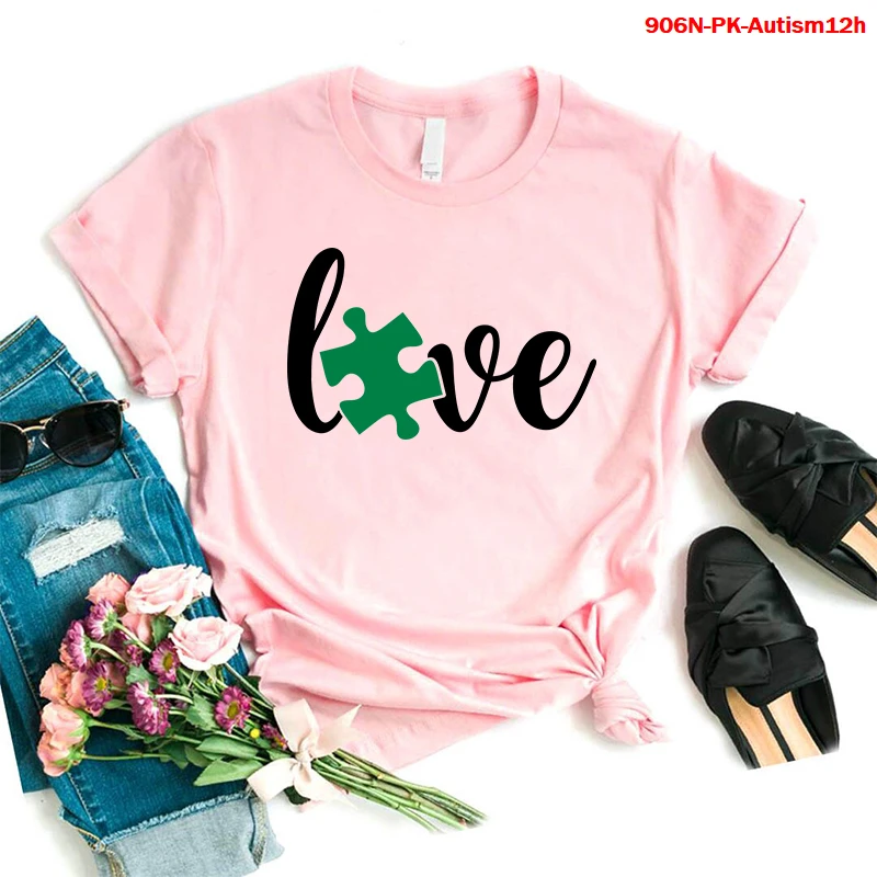 

Women Autism Seeing The World Differently Print Kawaii T Shirts 90s Fashion Girl Shirt Clothes Tshirt Womens Top Graphic T-shirt