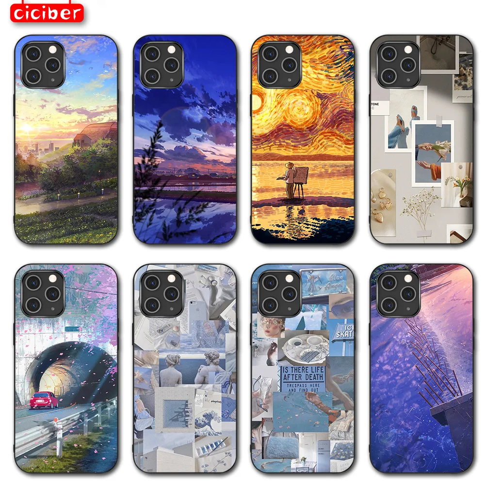 

Country Sunset for Iphone 11 12 13 Pro Max SE Soft TPU Silicone for IPhone XR XS MAX X 8 7 Plus Transparent Back Case Cover