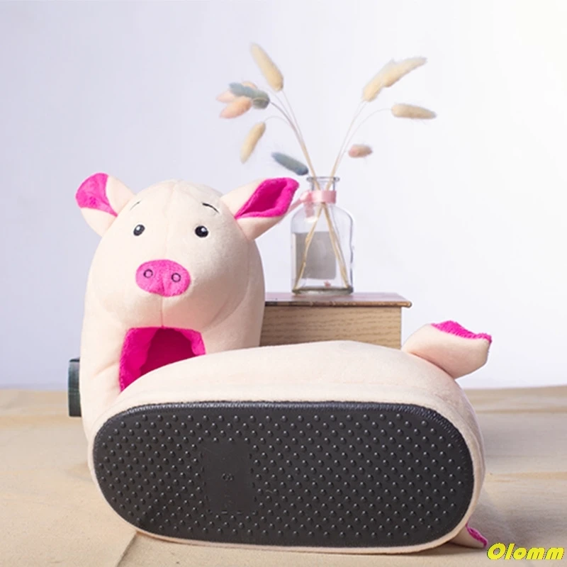 

Winter Women Warm Indoor Slippers Ladies Fashion Cute Pink Pig Shoes Women's Soft Short Furry Plush Home Floor Slipper