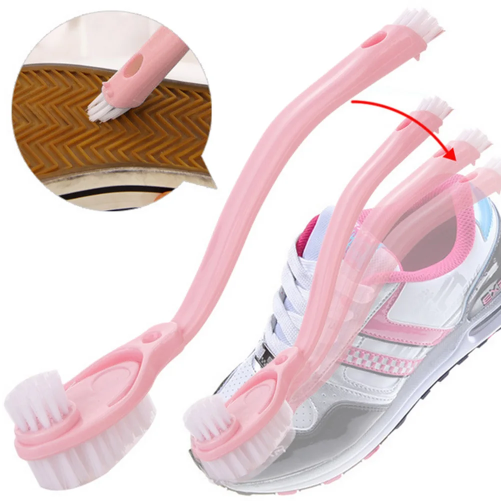 Щетка для обуви с двойной головкой длинной ручкой уборки дома мытья кроссовок
