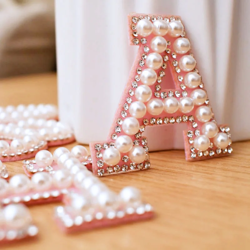 Pink Letter Patches White Pear Decor Iron-on &amp Sew-on Clothing Beading Applique DIY Craft Accessories | Дом и сад