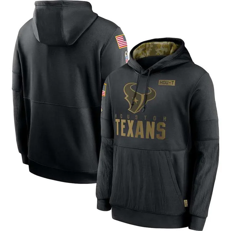 

Houston oversize Hoodies Sweatshirt Texans 2021 Salute to Service Sideline Performance Pullover American football Quality Hoodie