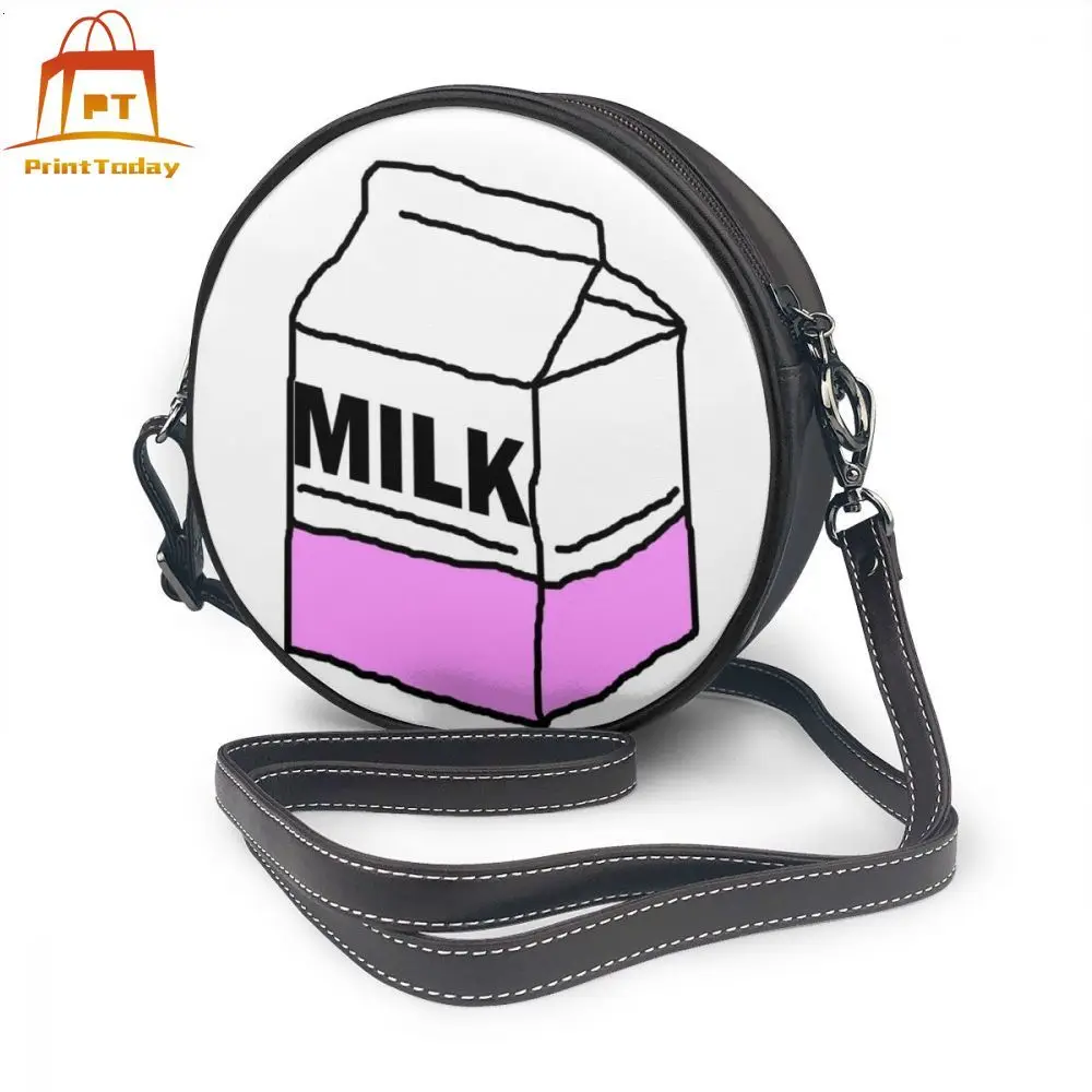 

Milk Box Shoulder Bag Milk Box Leather Bag Multi Purpose Print Women Bags Woman Shopping Mini Round Purse