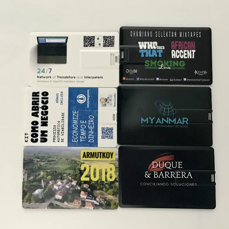Индивидуальный Логотип кредитная карта USB флеш накопитель 8 Гб оперативной