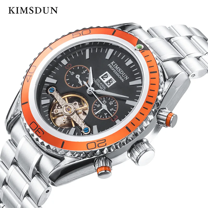 KIMSDUN Мужские автоматические механические часы с турбийоном многофункциональные