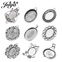 10pcslot various style oval shape cabochon base setting blank tray for pendant necklace bracelet diy jewelry making accessories