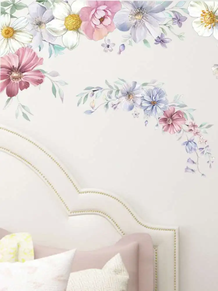 

2pcs VINE FLOWERS Wall Stickers Art Decal Wall Home Decor Removable Waterproof