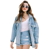 80 2021 hot sell casual womens retro boyfriend oversized denim jacket loose jeans coat outwear
