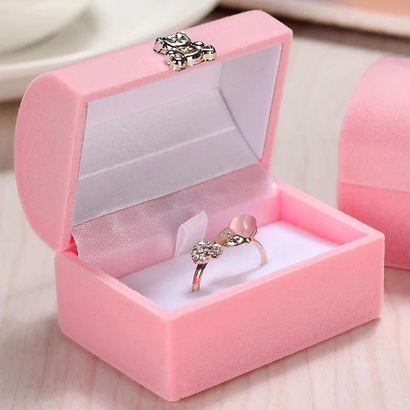 

1PC Velvet Jewelry Box Gift Box Container Wedding Ring Box Ring Case Earrings Holder For Jewelry Display& Jewelry Package