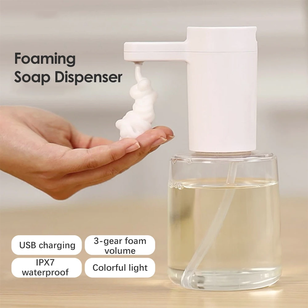450 мл автоматический сенсор диспенсер для мыла с красочными сменными лампами USB