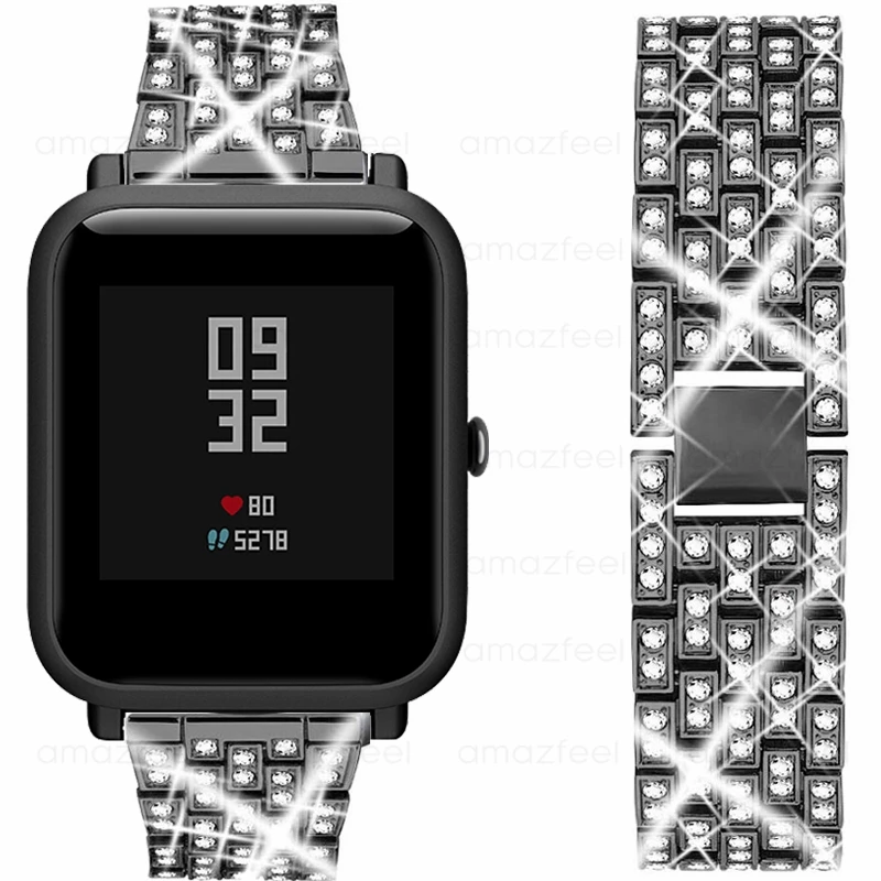 Алмазный ювелирный браслет для Amazfit ремешок Bip роскошный ремешок для часов для Huami Amazfit GTS GTR 42 мм ремешок для часов браслет 20 мм